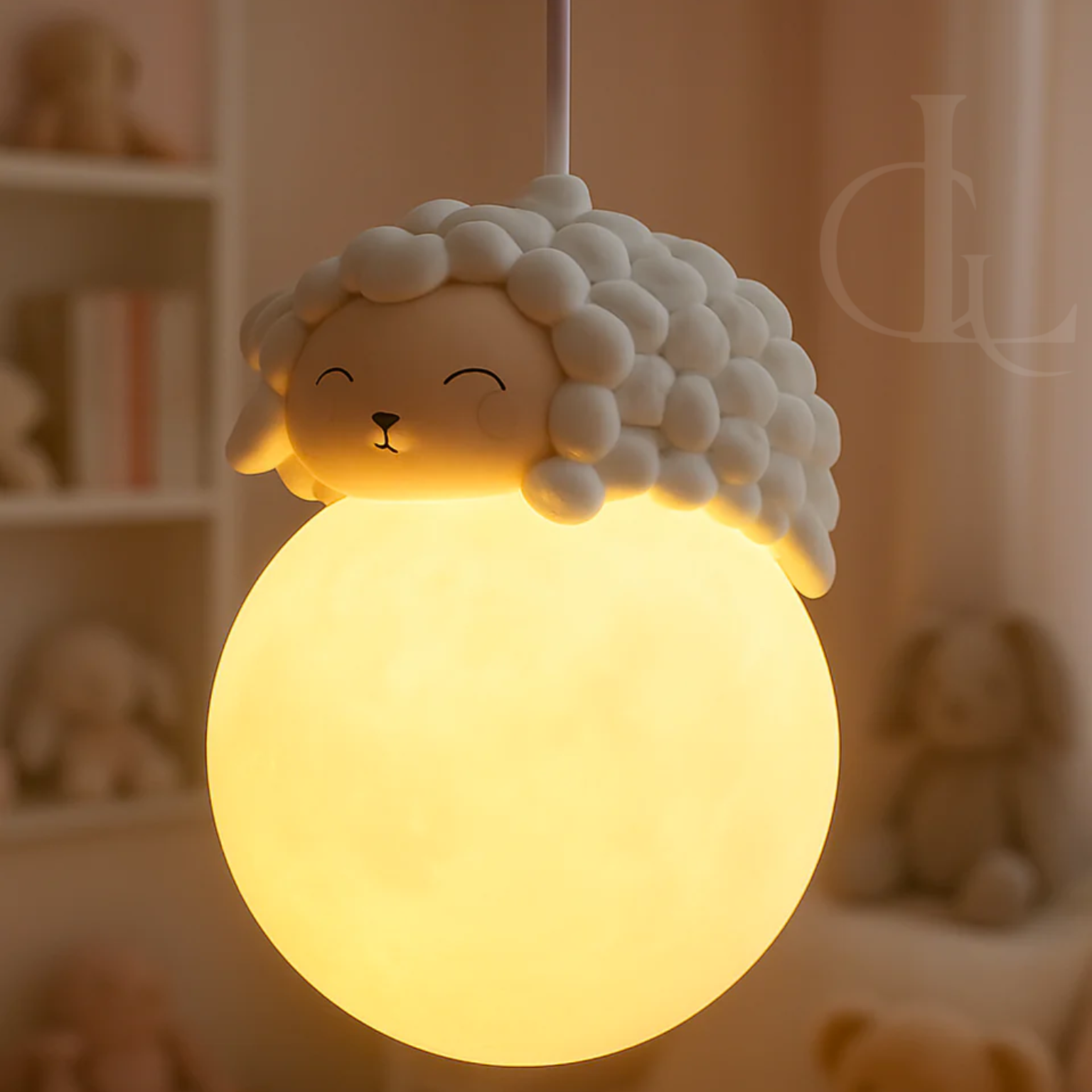 Cute Animal Shaped Moon Pendant Light - Sheep